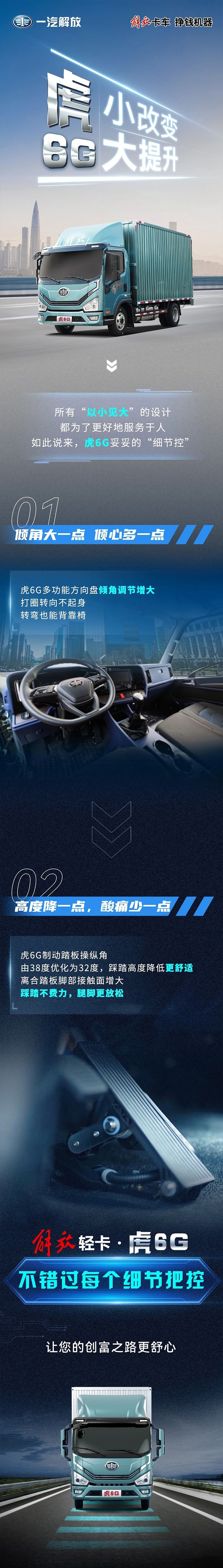 解放輕卡虎6G:妥妥“細節控”讓您的創富之路更舒心！